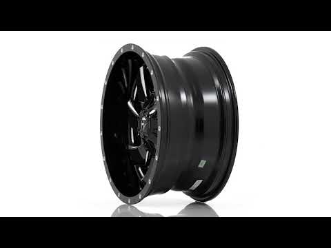 Aluminum Wheels 20X12 Cleaver D574 Gloss Black Milled Fuel Off Road Wheels
