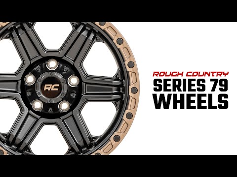 79 Series Wheel One-Piece Semi Gloss Black w/Bronze Ring 18x9 Rough Country