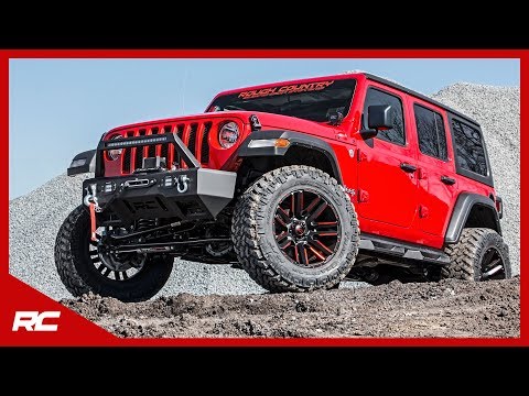 3.5 Inch Lift Kit C/A Drop Front D/S M1 Jeep Wrangler JL Rubicon (18-23) Rough Country