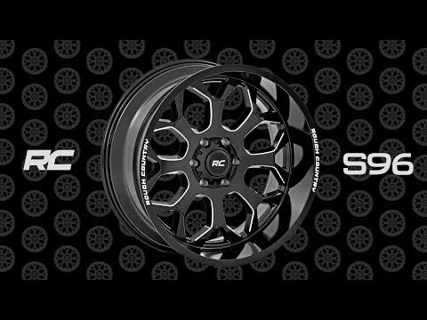 96 Series Wheel One-Piece Gloss Black 22x10 6x5.5 -19mm Rough Country