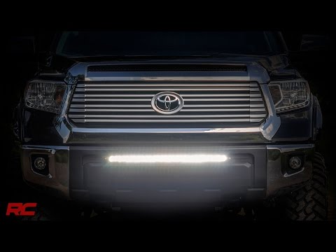 LED Light Kit Bumper Mount 30 Inch Black Single Row Toyota Tundra (14-21) Rough Country