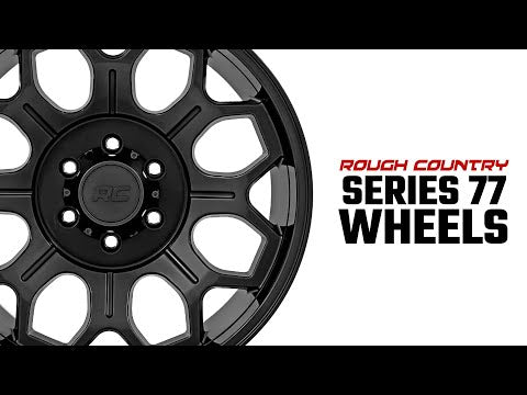 77 Series Wheel One-Piece Semi Gloss Black 20x10 Rough Country
