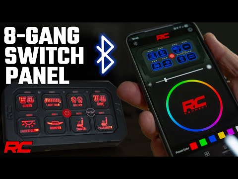 8 Gang Switch Panel Bluetooth RGB Backlit Buttons Multifunction Modes Rough Country