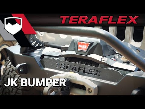 07-18 Wrangler JK RockGuard Epic Front Bumper Centered Drum Winch TeraFlex
