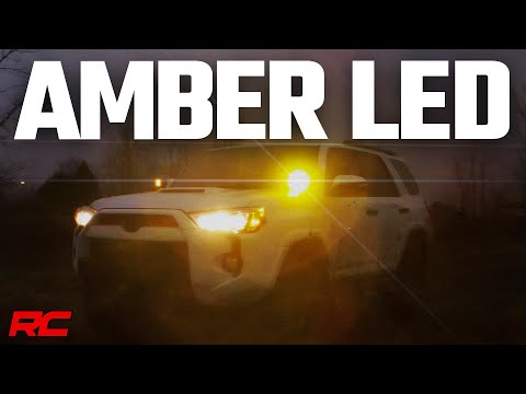 2 Inch LED Light Pods Spot Beam Amber Lens Square Rough Country