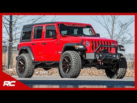 3.5 Inch Lift Kit Adj Lower FR D/S M1 Jeep Wrangler Unlimited (18-23) Rough Country