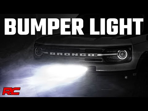 LED Light Kit Bumper Mount 20 Inch Black Single Row White DRL Ford Bronco Sport (21-26) Rough Country